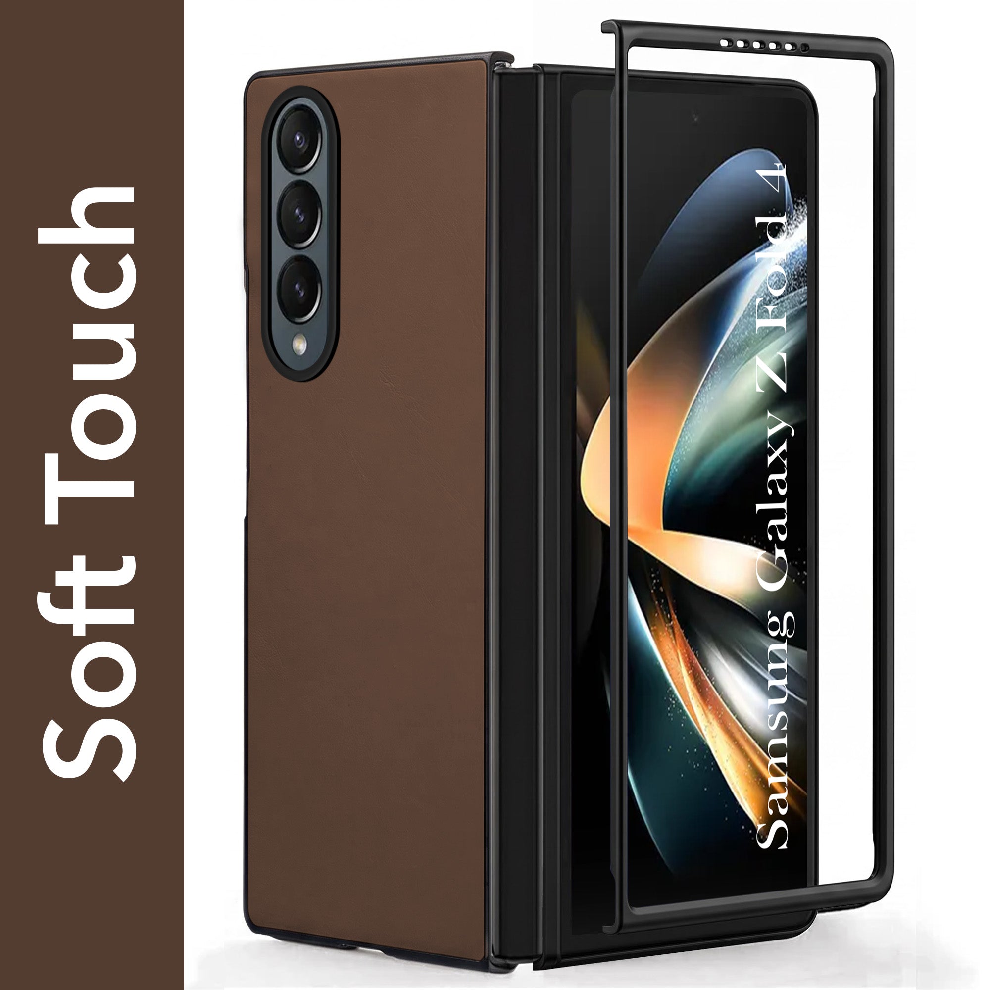 For Samsung Galaxy Z Fold 4 5G Premium Cover Case (Soft Leather Touch | Interior Protective Cloth | Slim 360* Protection)