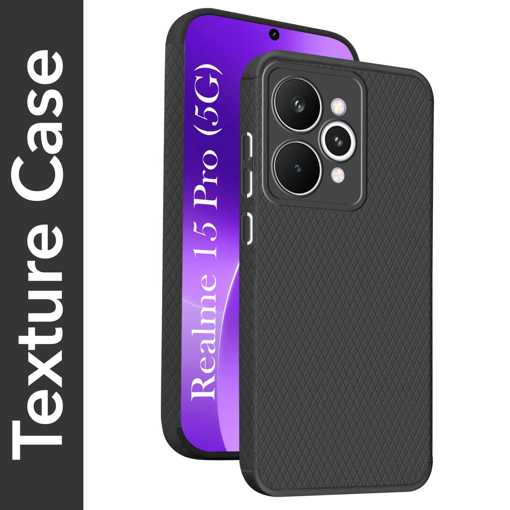 For Realme 15 Pro Back Cover Case (Camera Protection | Side Grip Texture | Soft and Flexible)