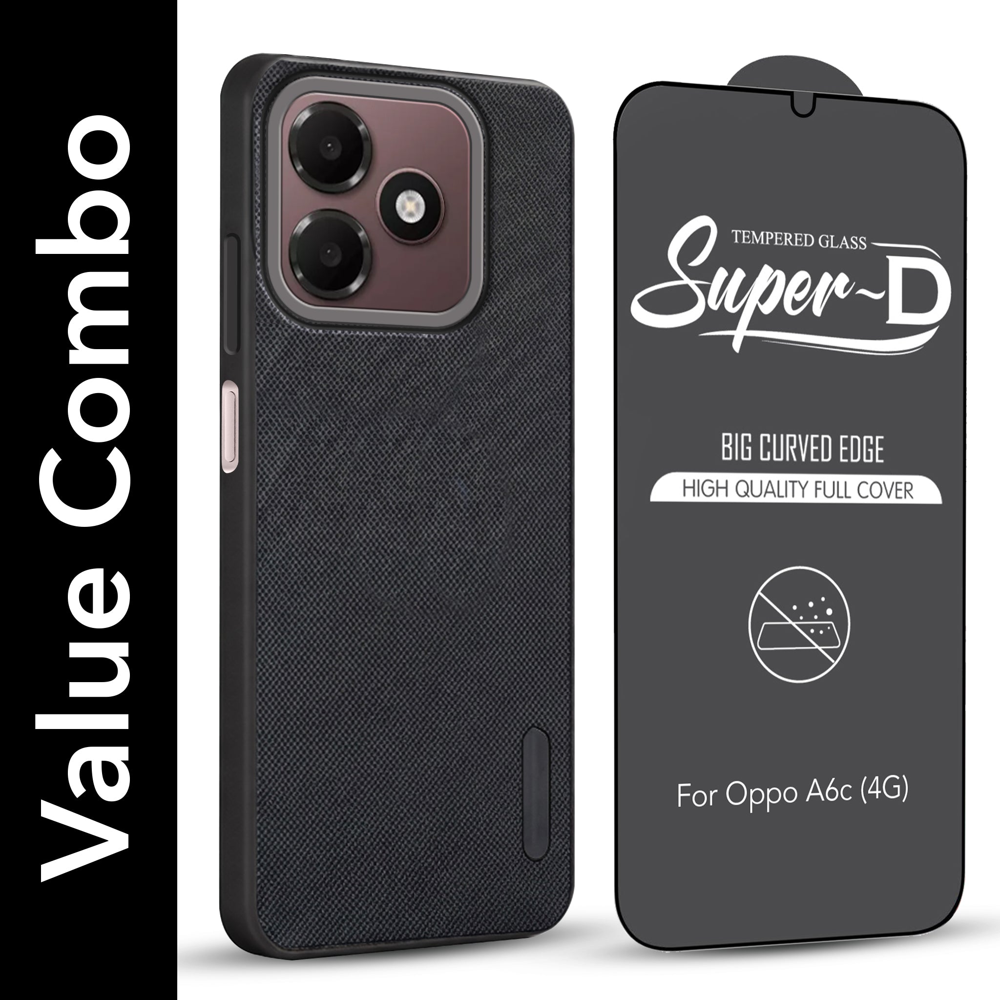 For Realme P4 Lite 5G | Narzo 100 Lite 5G Combo (Textured Grip Design | Micro-Fiber Cloth Inside | Oleophobic Coating Screen Glass)