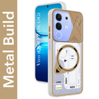 For Vivo iQOO Z10x Metallic Back Cover Case (Metallic Camera Protection & Buttons | Translucent Milky Shade | Hard Polycarbonate)