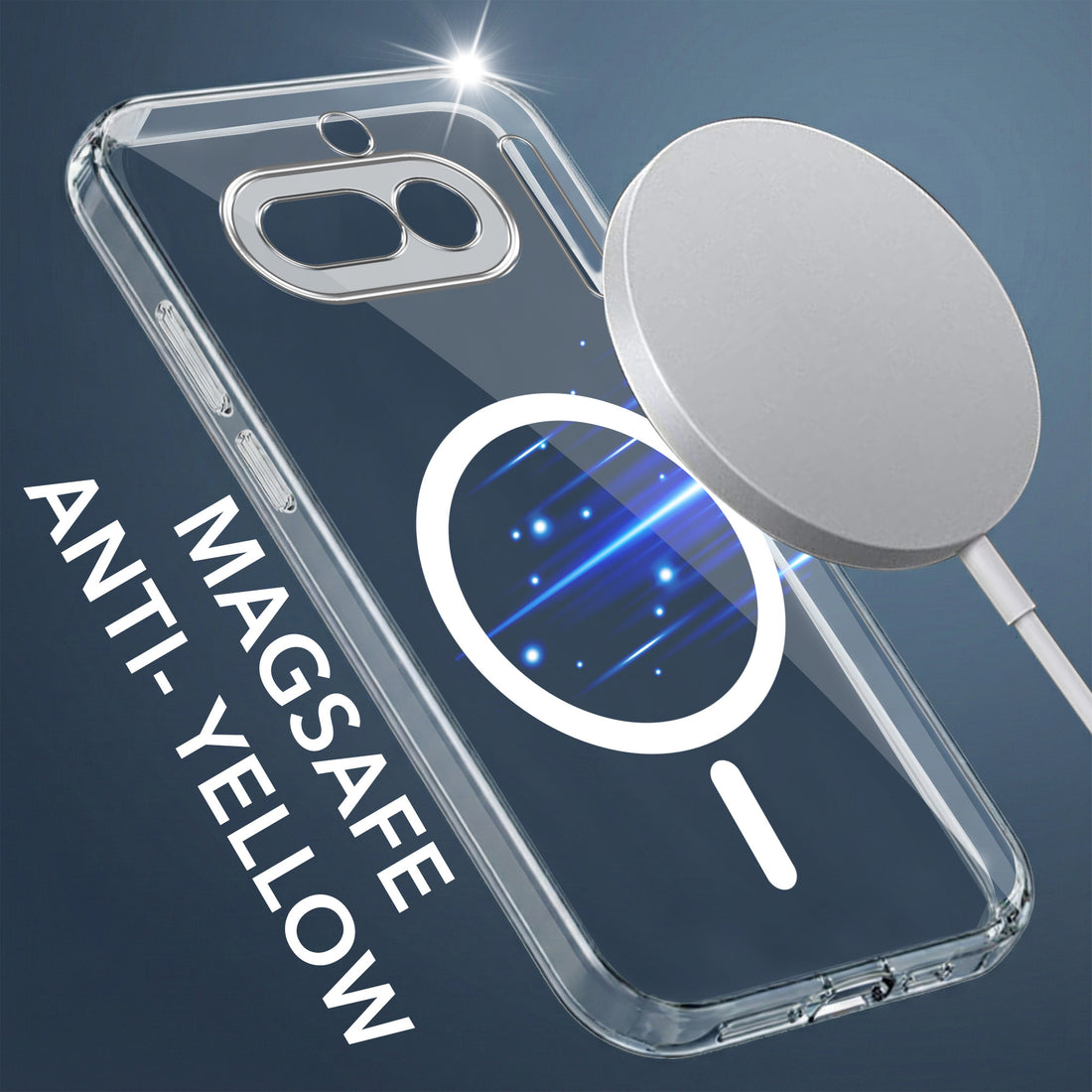 For Nothing Phone 4A 5G Back Cover Case Lifetime Anti-Yellow MagSafe Compatible Clear (Sleek Hard Crystal | Shockproof and Camera Protection)