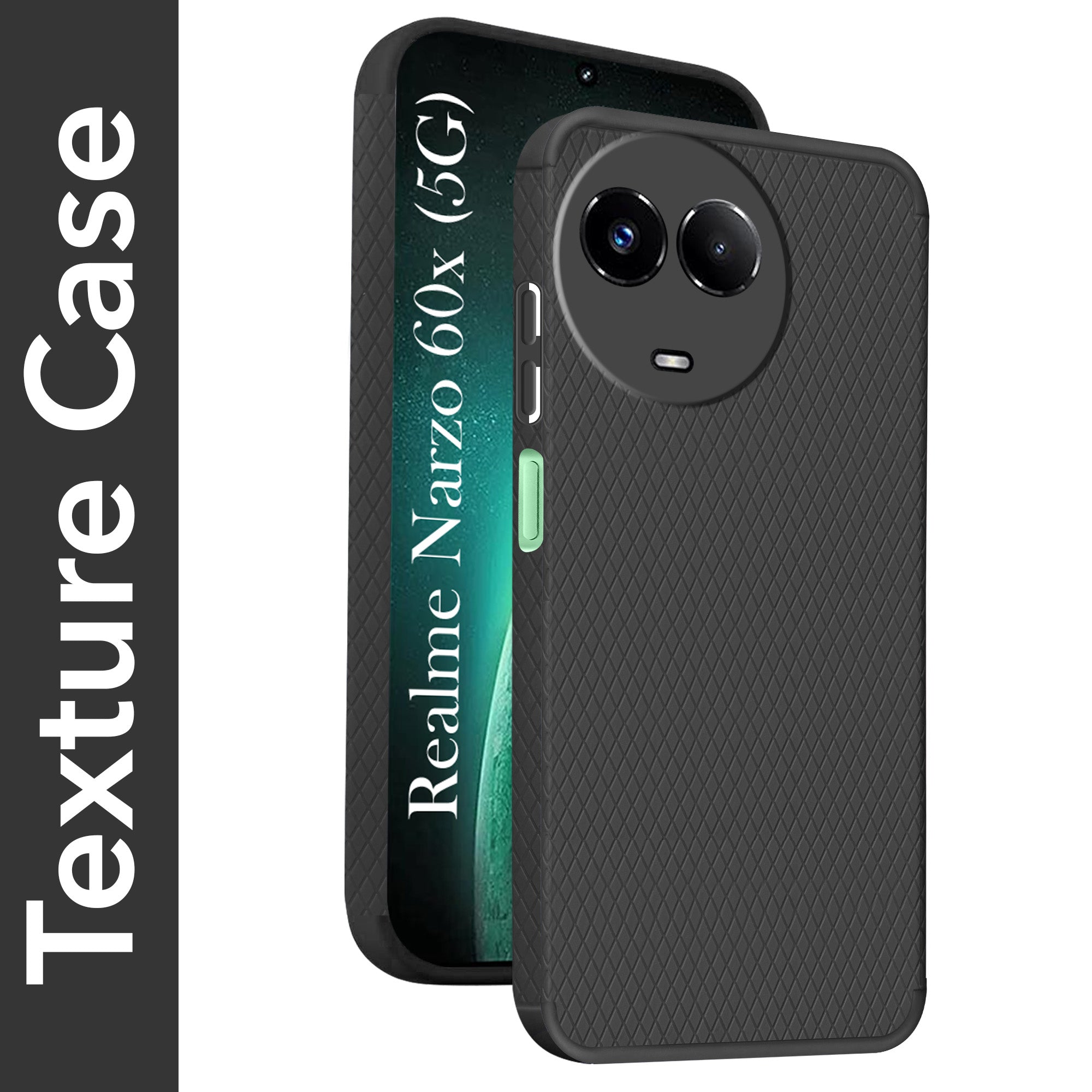 For Realme Narzo 60x Back Cover Case (Liquid Silicone | Side Grip | Camera Protection)