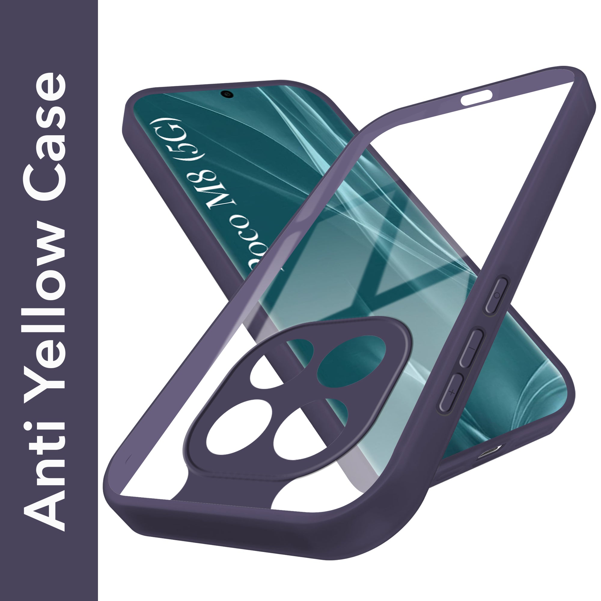 For Poco M8 5G Back Cover Case Ultra-Hybrid(Lifetime Anti Yellow | Anti Scratch | Crystal Clear Shockproof)