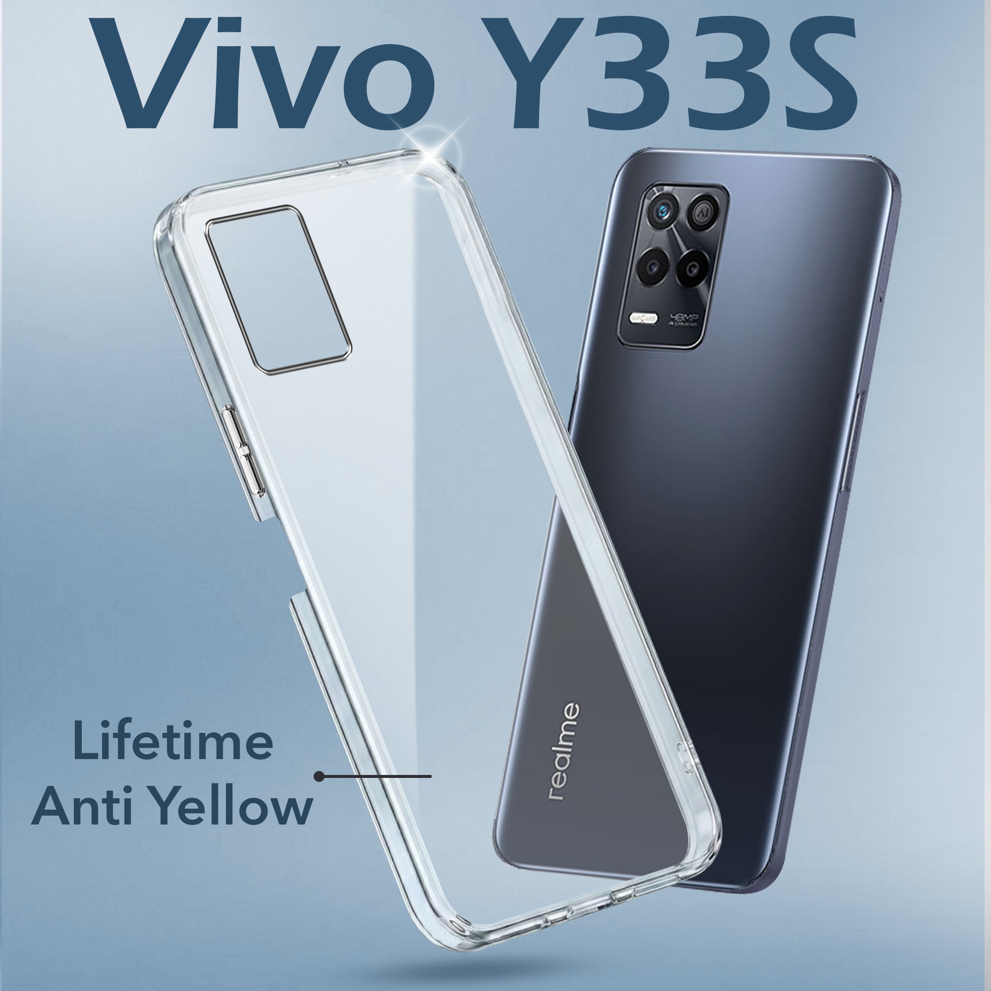 For Vivo Y33s Back Cover Case (Hard Anti Yellow Clear Case | Drop & Camera Protection | Shockproof Polycarbonate)