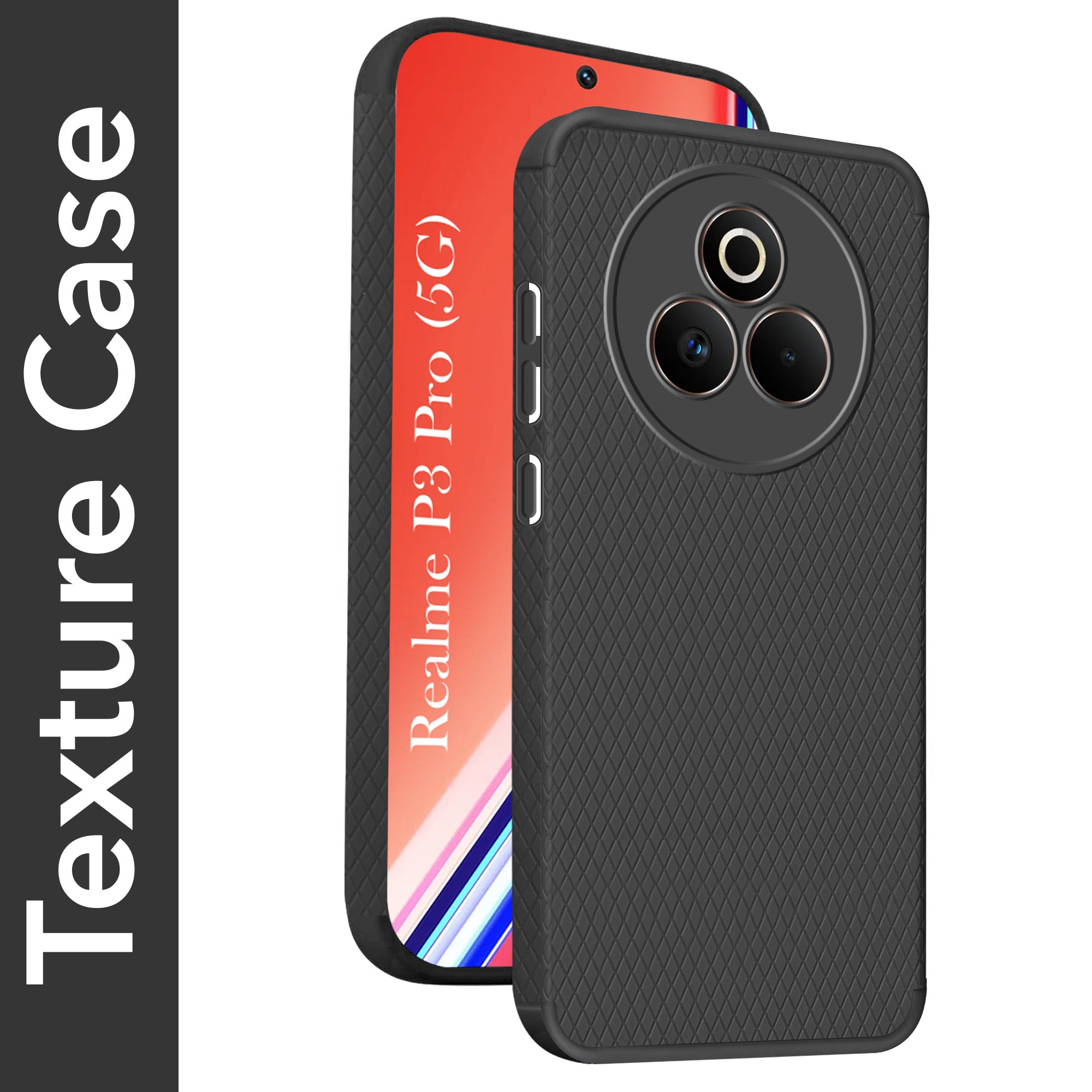 For Realme P3 Pro  Back Cover Case (Liquid Silicone | Side Grip | Camera Protection)