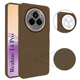 For Realme 14 Pro Back Cover Case (Glass Like Camera Protection | Leather Feel | Minimalist Professional Grip)