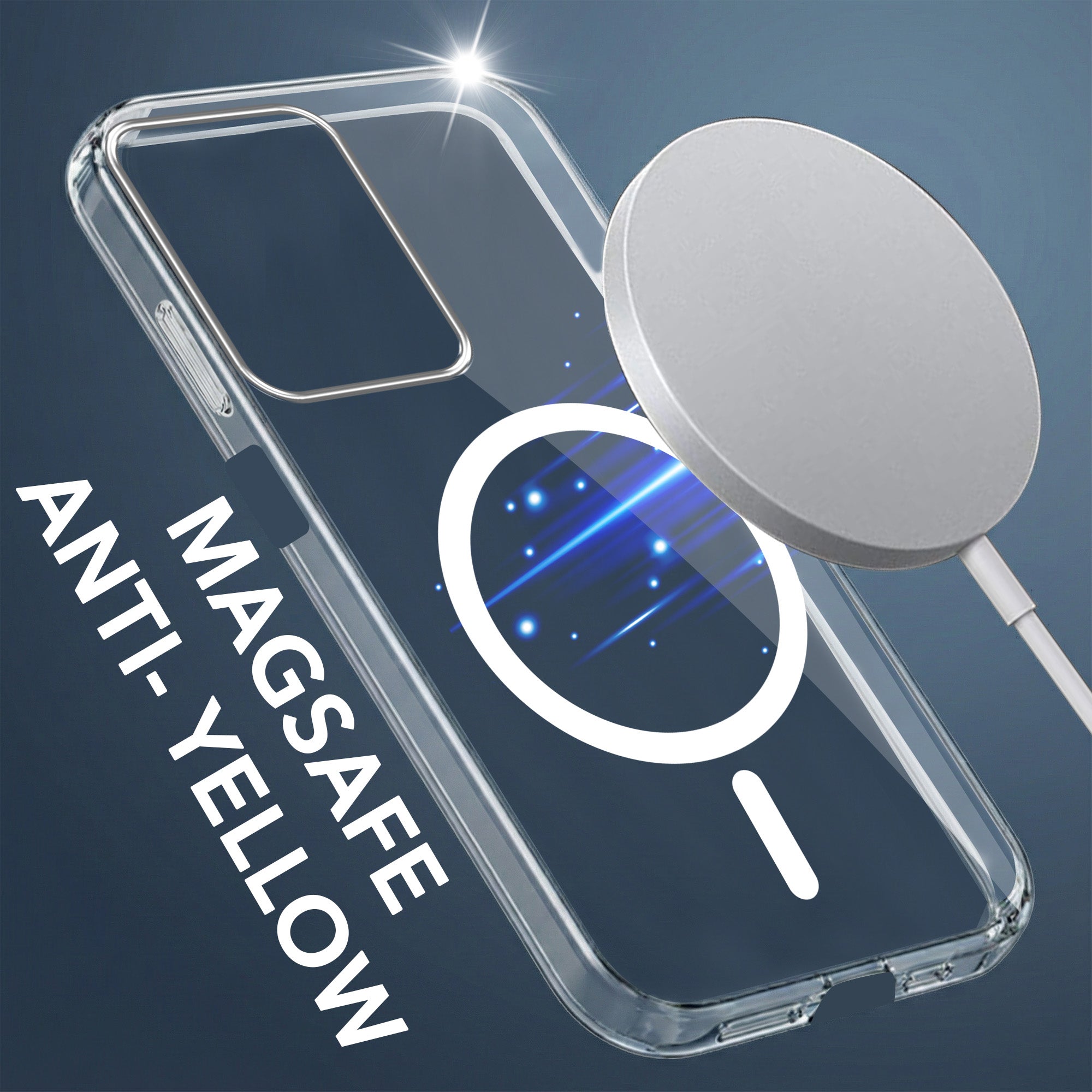 For Redmi 13C 5G Back Cover Case Lifetime Anti-Yellow MagSafe Compatible Clear (Sleek Hard Crystal | Shockproof and Camera Protection)