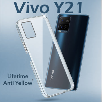 For Vivo Y21 2021 | Y21G Back Cover Case (Hard Anti Yellow Clear Case | Drop & Camera Protection | Shockproof Polycarbonate)