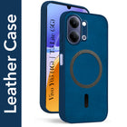For Vivo Y05 4G | Vivo T5 Lite 5G Back Cover Case Leather Finish (MagSafe Compatible Wireless Charging | Soft Touch | Camera Bump Protection)