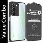 For Realme P4 Lite 5G | Narzo 100 Lite 5G (Combo with Back Cover and 9H Tempered Glass (Lifetime Anti-Yellow | Crystal Clear Shockproof | Oleophobic Coating Screen Glass)