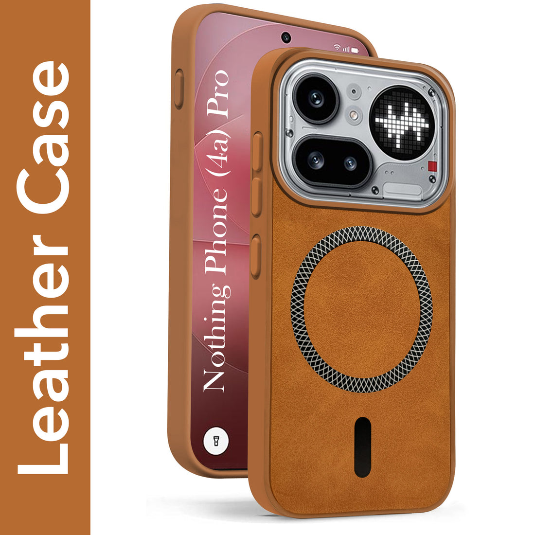 For Nothing Phone 4A Pro 5G Back Cover Case Leather Finish (MagSafe Compatible Wireless Charging | Soft Touch | Camera Bump Protection)