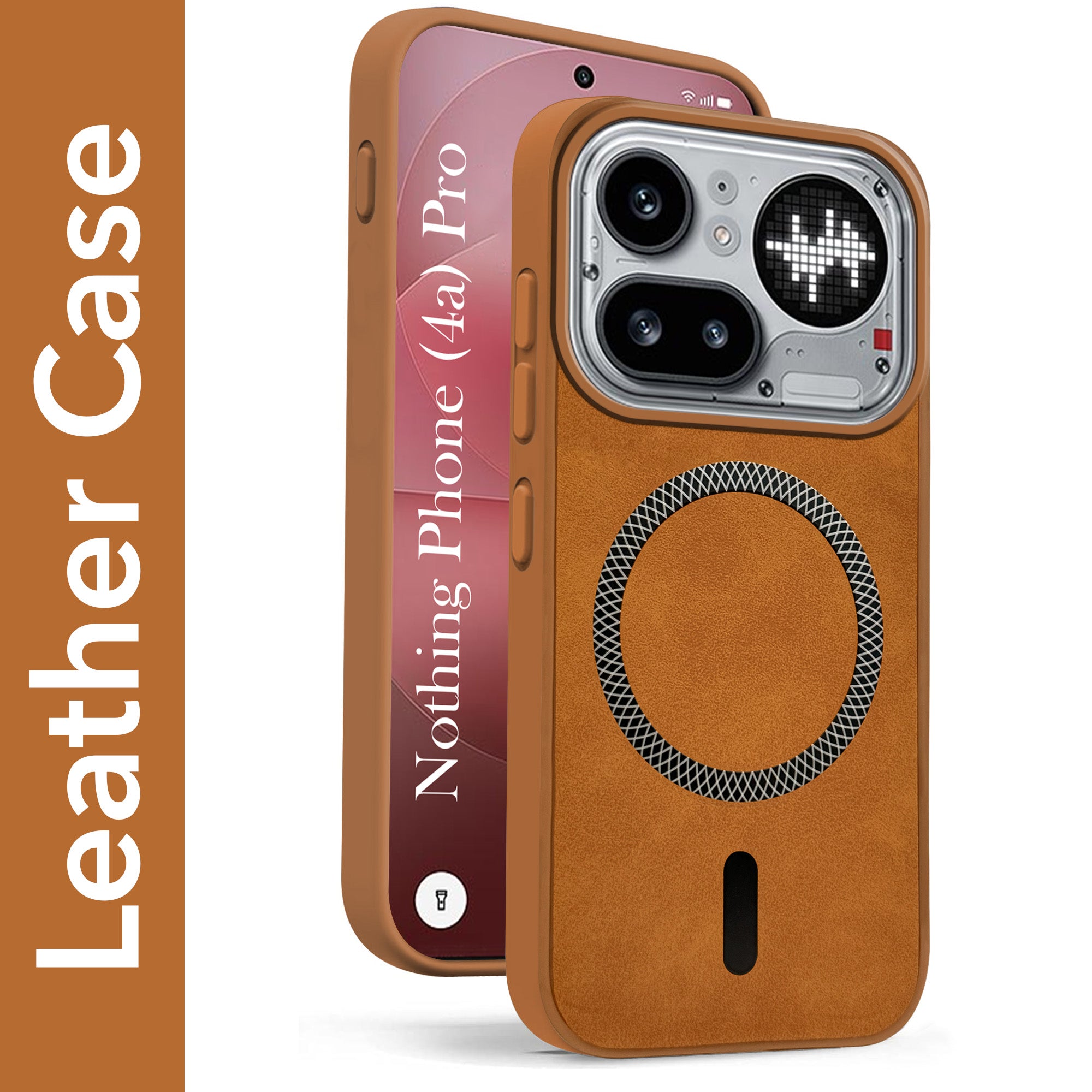 For Nothing Phone 4A Pro 5G Back Cover Case Leather Finish (MagSafe Compatible Wireless Charging | Soft Touch | Camera Bump Protection)