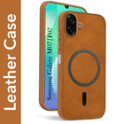 For Samsung Galaxy M07 | Samsung Galaxy F07 Back Cover Case Leather Finish (MagSafe Compatible Wireless Charging | Soft Touch | Camera Bump Protection)