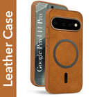 For Google Pixel 11 Pro Back Cover Case Leather Finish (MagSafe Compatible Wireless Charging | Soft Touch | Camera Bump Protection)