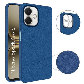 For Tecno Spark Go 2 Back Cover Case (Glass Like Camera Protection | Leather Feel | Minimalist Professional Grip)