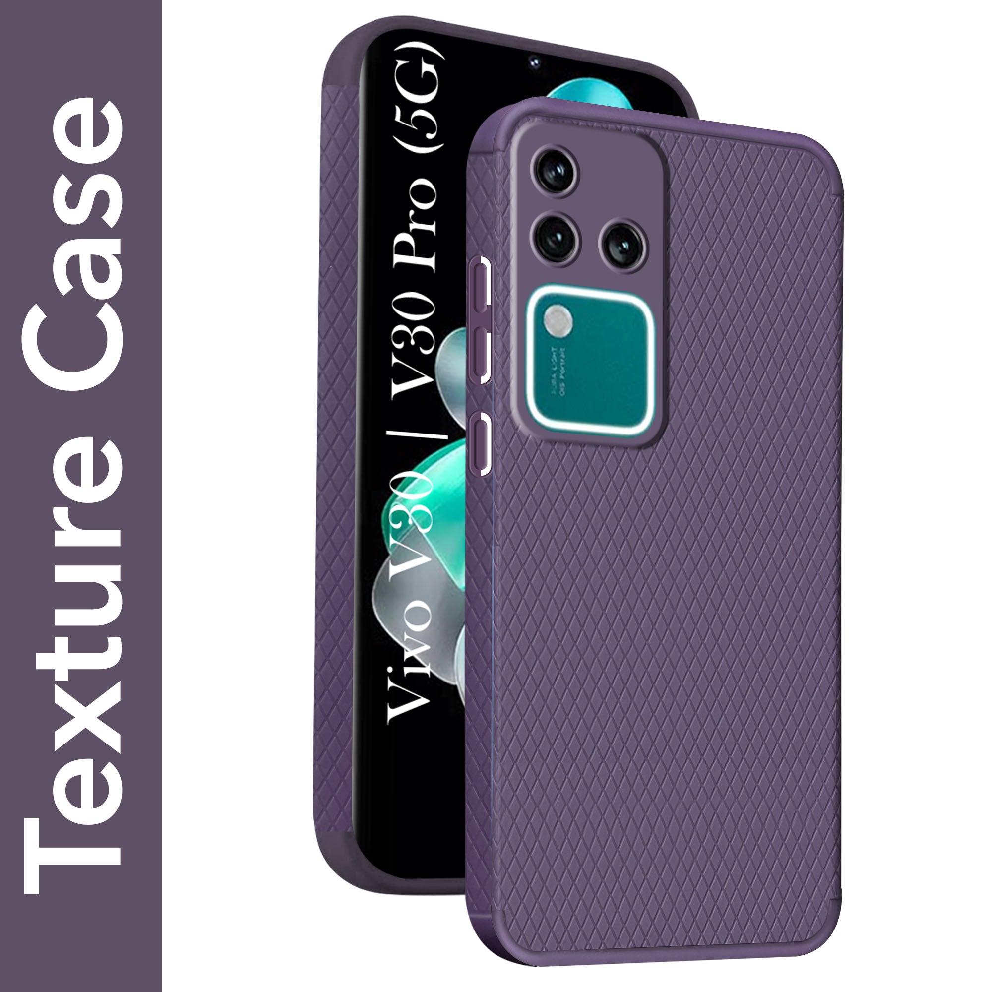 For Vivo V30 | Vivo V30 Pro 5G  Back Cover Case (Liquid Silicone | Side Grip | Camera Protection)