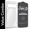 For Google Pixel 11 Combo with Back Cover and 9H Tempered Glass (Lifetime Anti-Yellow | Sleek Hard Crystal | Oleophobic Coating Screen Glass)