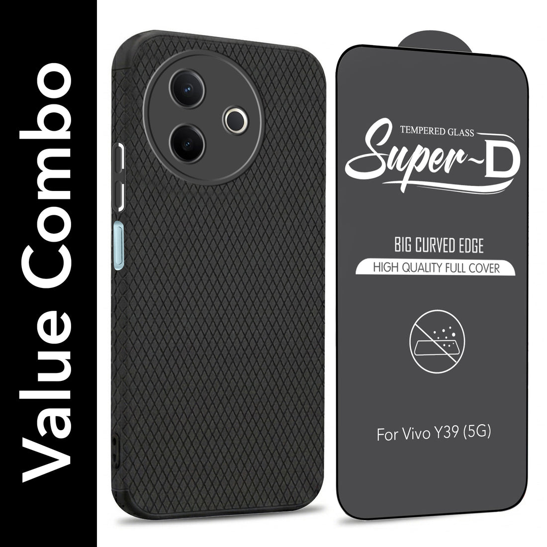 For Vivo Y39 Combo with Back Cover and 9H Tempered Glass (Liquid Silicone | Camera Protection | Oleophobic Coating Screen Glass)