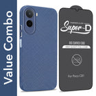 For Poco C81 5G Combo with Back Cover and 9H Tempered Glass (Liquid Silicone | Camera Protection | Oleophobic Coating Screen Glass)