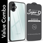 For Samsung Galaxy A06 Combo with Back Cover and 9H Tempered Glass (Lifetime Anti-Yellow | Crystal Clear Shockproof | Oleophobic Coating Screen Glass)