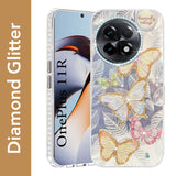 For OnePlus 11R Back Cover Case  (Luxury Floral Glitter Cute Butterfly | Diamond Studded Camera Bump | Girls & Women Design)