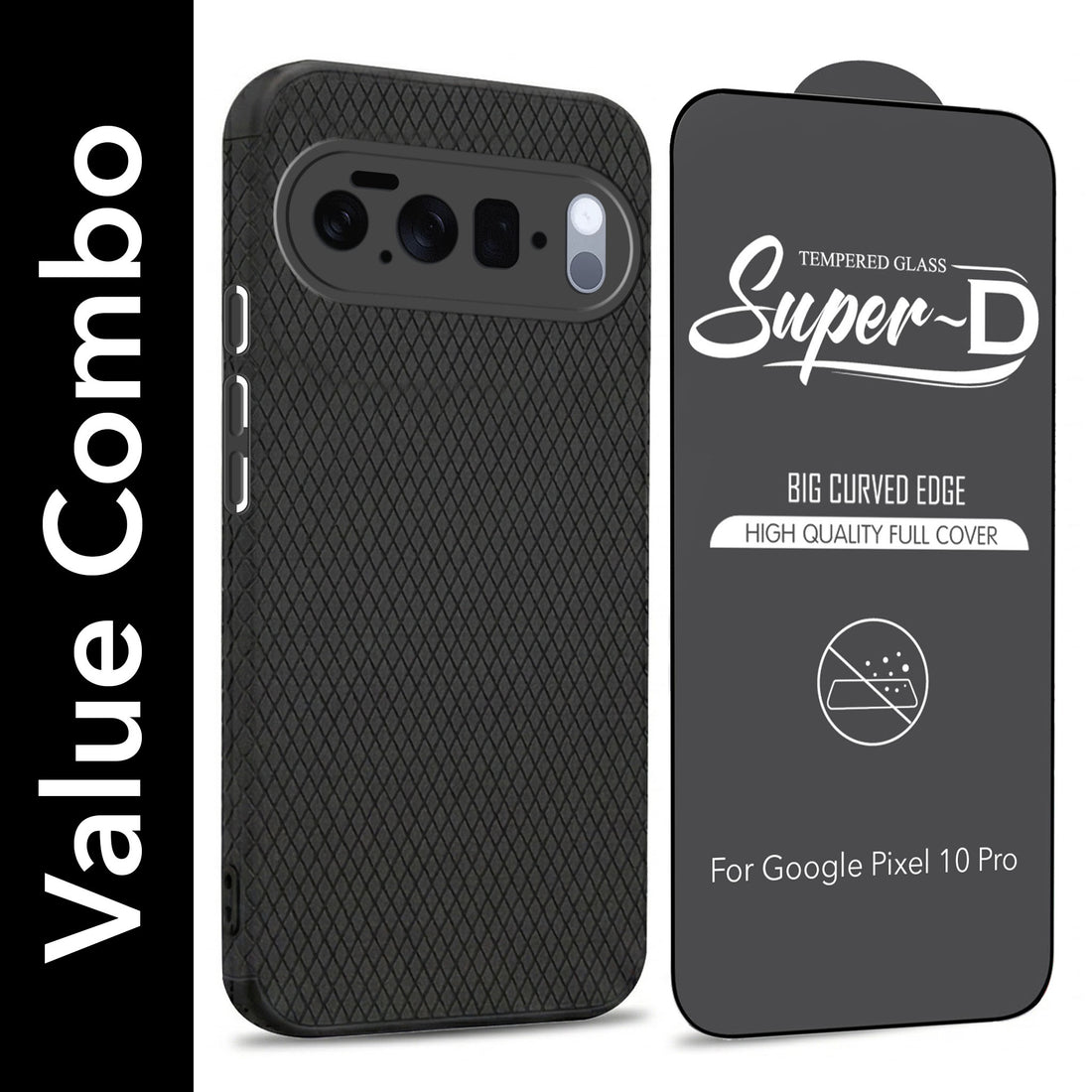 For Google Pixel 10 Pro Combo with Back Cover and 9H Tempered Glass (Liquid Silicone | Camera Protection | Oleophobic Coating Screen Glass)