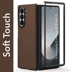 For Samsung Galaxy Z Fold 6 5G Premium Cover Case (Soft Leather Touch | Interior Protective Cloth | Slim 360* Protection)