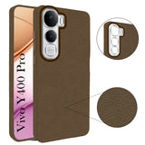 For Vivo Y400 Pro Back Cover Case (Glass Like Camera Protection | Leather Feel | Minimalist Professional Grip)