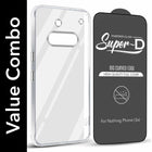 For Nothing Phone 3A Combo with Back Cover and 9H Tempered Glass (Lifetime Anti-Yellow | Sleek Hard Crystal | Oleophobic Coating Screen Glass)