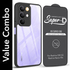For Realme C85 5G | Realme Narzo 90x Combo with Back Cover and 9H Tempered Glass (Lifetime Anti-Yellow | Crystal Clear Shockproof | Oleophobic Coating Screen Glass)