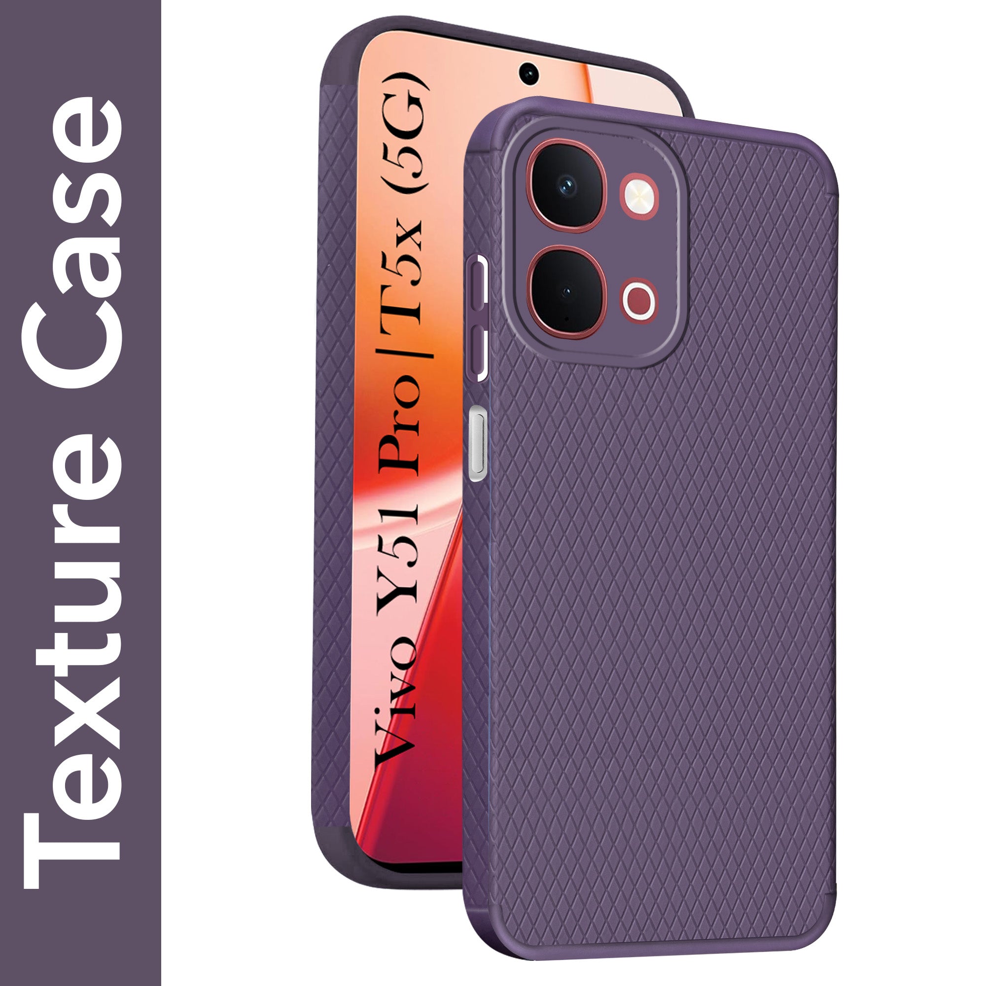 For Vivo Y51 Pro 5G | Vivo T5x Back Cover Case Liquid Silicone (Camera Protection | Side Grip Texture | Soft and Flexible)