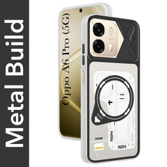For Oppo A6 Pro Metallic Back Cover Case (Metallic Camera Protection & Buttons | Translucent Milky Shade | Hard Polycarbonate)