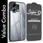 For Oppo K13 Turbo | Oppo K13 Turbo Pro Combo with Back Cover and 9H Tempered Glass (Lifetime Anti-Yellow | Crystal Clear Shockproof | Oleophobic Coating Screen Glass)