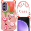 For Samsung Galaxy S23 FE 5G Back Case Cover Strap (3D embossed Figures | Strap Holder | 360* Soft Cushion with Camera Bump)