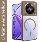 For Realme 12 | Realme 12X Back Cover Case Lifetime Anti-Yellow Clear (Camera Protection | Side Grip | Wireless MagSafe Compatible)
