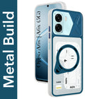 For Oppo A6X | Oppo A6S Metallic Back Cover Case (Metallic Camera Protection & Buttons | Translucent Milky Shade | Hard Polycarbonate)