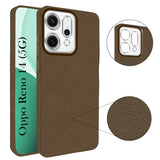 For Oppo Reno14 5G | Oppo Reno 14 5G Back Cover Case (Glass Like Camera Protection | Leather Feel | Minimalist Professional Grip)