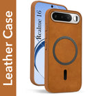 For Realme 16 Back Cover Case Leather Finish (MagSafe Compatible Wireless Charging | Soft Touch | Camera Bump Protection)