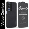 For Vivo Y29 Combo with Back Cover and 9H Tempered Glass (Textured Grip Design | Micro-Fiber Cloth Inside | Oleophobic Coating Screen Glass)