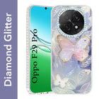 For Oppo F29 Pro Back Cover Case  (Luxury Floral Glitter Cute Butterfly | Diamond Studded Camera Bump | Girls & Women Design)