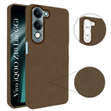For Vivo iQOO Z10 Lite Back Cover Case (Glass Like Camera Protection | Leather Feel | Minimalist Professional Grip)