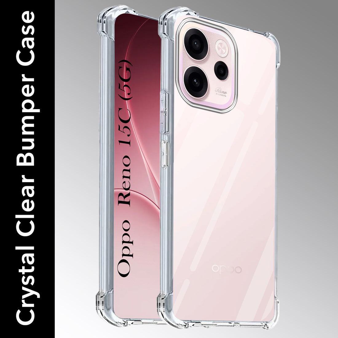 For Oppo Reno 15c Back Cover Shockproof Crystal-Clear (Drop & Camera Protection | Hard Polycarbonate)
