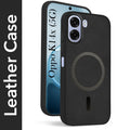 For Oppo K14x 5G Back Cover Case Leather Finish (MagSafe Compatible Wireless Charging | Soft Touch | Camera Bump Protection)