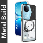 For Vivo iQOO Z10R Metallic Back Cover Case (Metallic Camera Protection & Buttons | Translucent Milky Shade | Hard Polycarbonate)