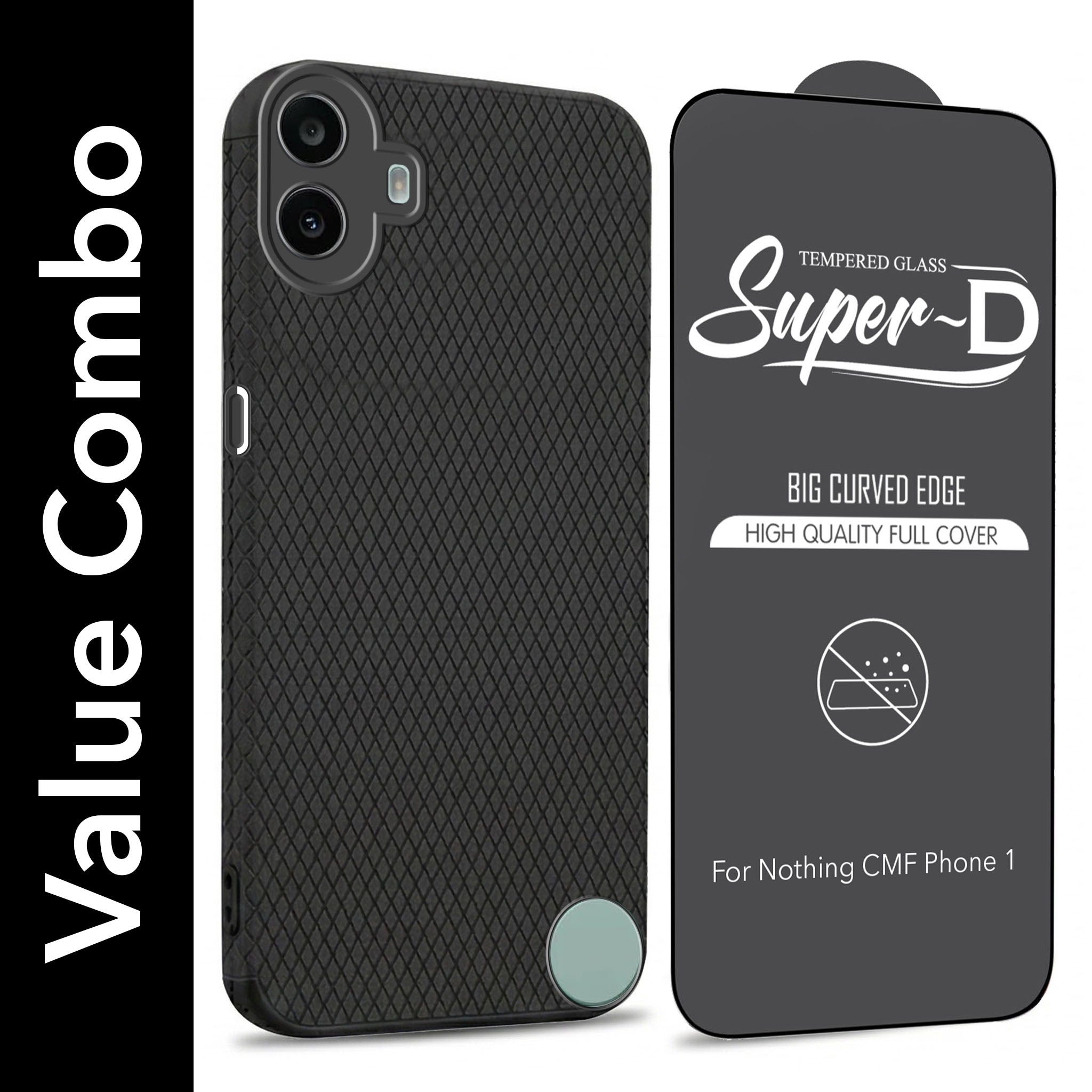 For Nothing CMF Phone 1 Combo with Back Cover and 9H Tempered Glass (Liquid Silicone | Camera Protection | Oleophobic Coating Screen Glass)