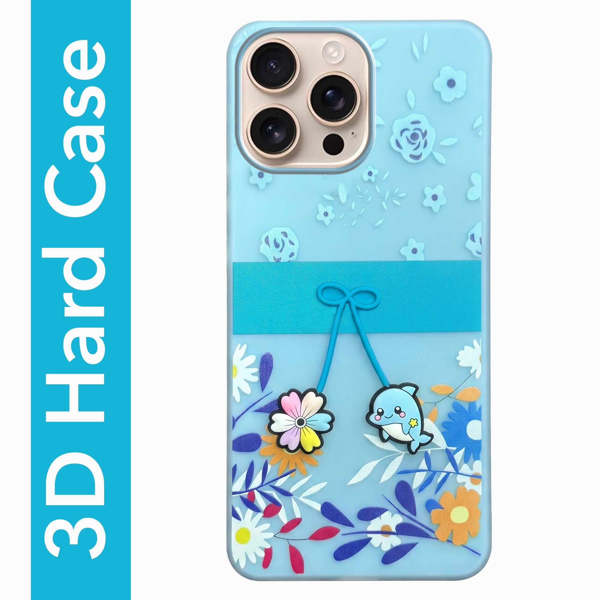 For iPhone 16 Pro Max Back Cover Case (3D Cute Cartoons | Hard Back Side Soft | Matte Premium Finish | HD Printing)