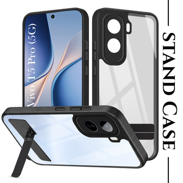 For Vivo T5 Pro 5G Back Cover Case (Built-in Stand | Lifetime Anti Yellow | Kickstand Shockproof | Camera Protection | MagSafe Compatible)