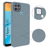 For Oppo A35 Back Cover Case (Glass Like Camera Protection | Leather Feel | Minimalist Professional Grip)