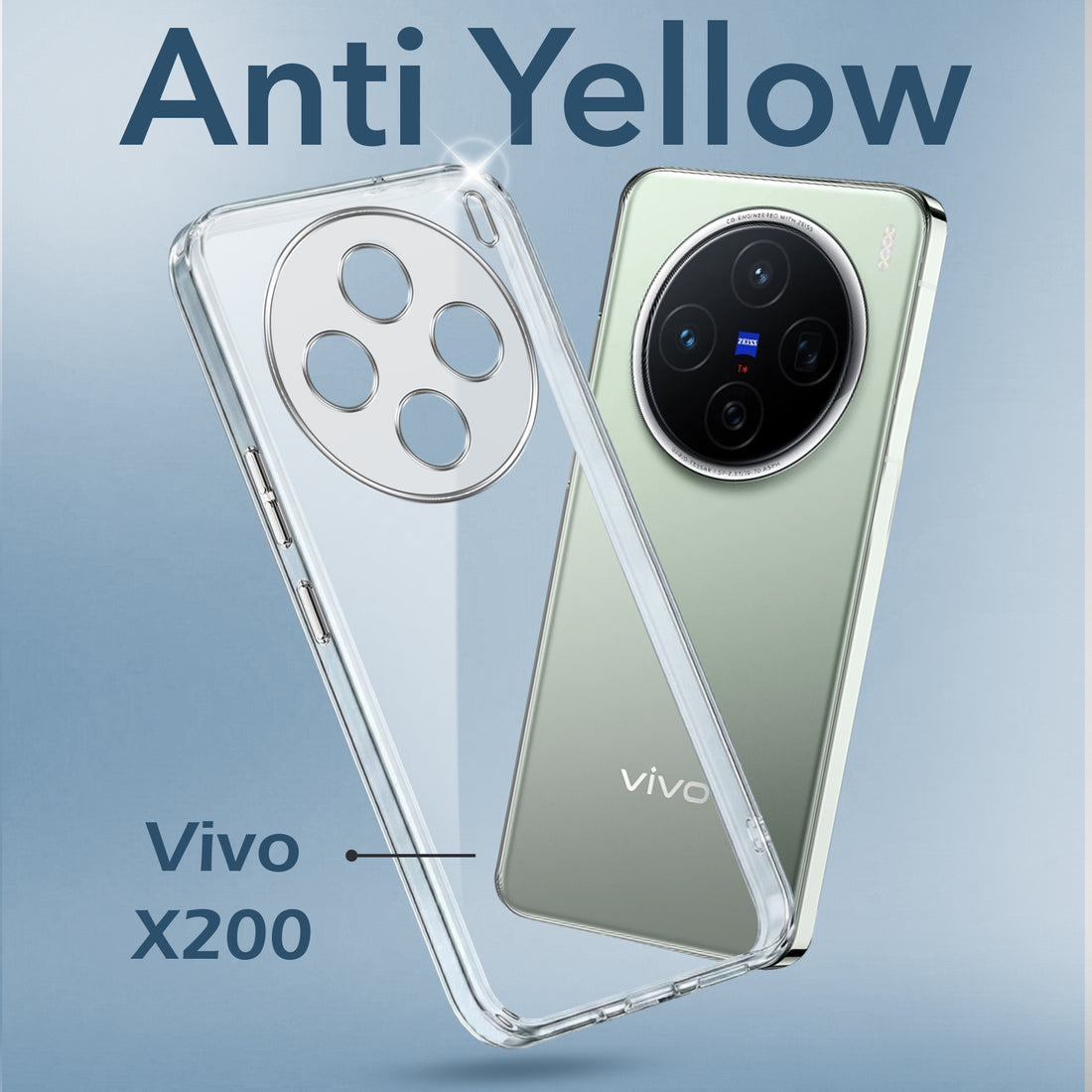 For Vivo X200 5G Back Cover Case (Hard Anti Yellow Clear Case | Sleek Hard Crystal Clear | Drop & Camera Protection | Shockproof Polycarbonate)