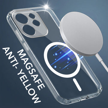 For Oppo Reno15 Pro Mini 5G Back Cover Case Lifetime Anti-Yellow MagSafe Compatible Clear (Sleek Hard Crystal | Shockproof and Camera Protection)